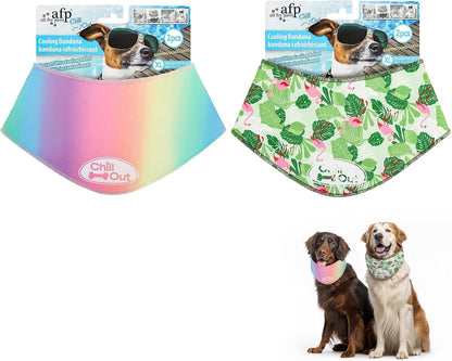 Cooling Bandana for Dogs, 2 Pack Dog Cooling Neck Wrap, Ice Dog Bandanas for Small Dogs, Cooling Scarf for Dogs, Blue Neck Cooler for Dogs(S, Neck Girth 11.8–14.4 Inch)