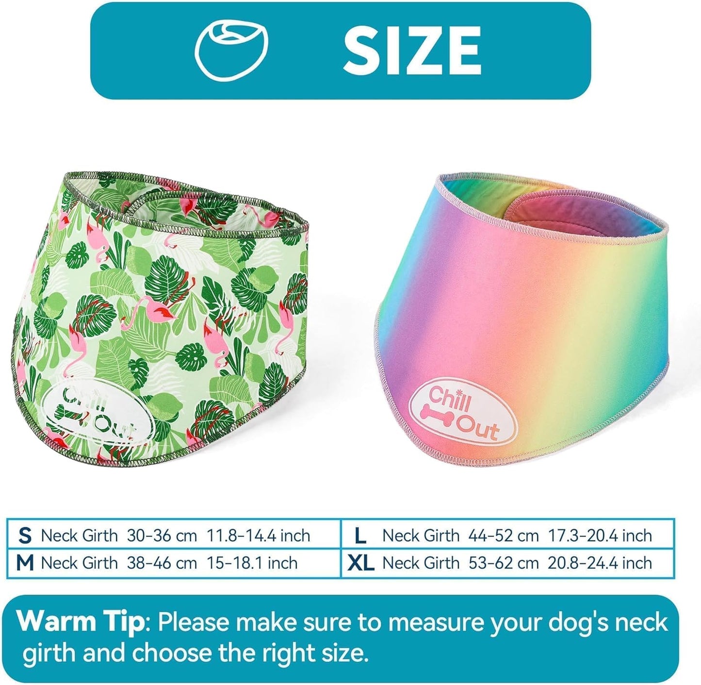 Cooling Bandana for Dogs, 2 Pack Dog Cooling Neck Wrap, Ice Dog Bandanas for Small Dogs, Cooling Scarf for Dogs, Blue Neck Cooler for Dogs(S, Neck Girth 11.8–14.4 Inch)