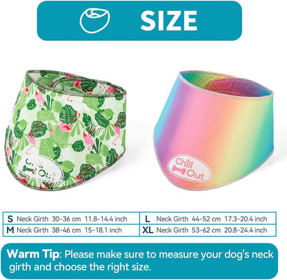 Cooling Bandana for Dogs, 2 Pack Dog Cooling Neck Wrap, Ice Dog Bandanas for Small Dogs, Cooling Scarf for Dogs, Blue Neck Cooler for Dogs(S, Neck Girth 11.8–14.4 Inch)