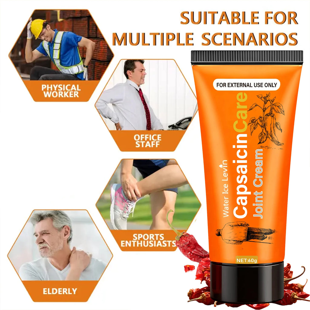 Capsaicin Care Joint Cream for Targeted Relief & Moisturizing with Glucosamine & Vitamin C.