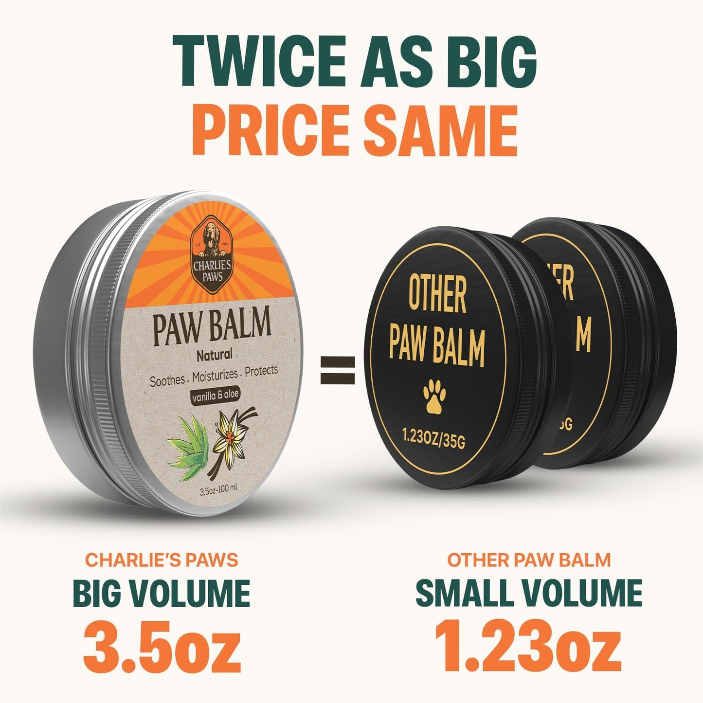 Paw Balm for Dog and Cat Paw Pad Balm Dog Nose Balm Cat Butter Paw Moisturizer Protect Dry Cracked Paw Foot Paw Elbows with 100% Natural Oil 3.5 Oz (Aloe & Vanilla)