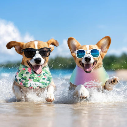 Cooling Bandana for Dogs, 2 Pack Dog Cooling Neck Wrap, Ice Dog Bandanas for Small Dogs, Cooling Scarf for Dogs, Blue Neck Cooler for Dogs(S, Neck Girth 11.8–14.4 Inch)