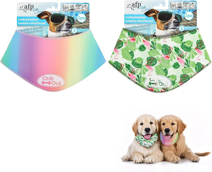 Cooling Bandana for Dogs, 2 Pack Dog Cooling Neck Wrap, Ice Dog Bandanas for Small Dogs, Cooling Scarf for Dogs, Blue Neck Cooler for Dogs(S, Neck Girth 11.8–14.4 Inch)