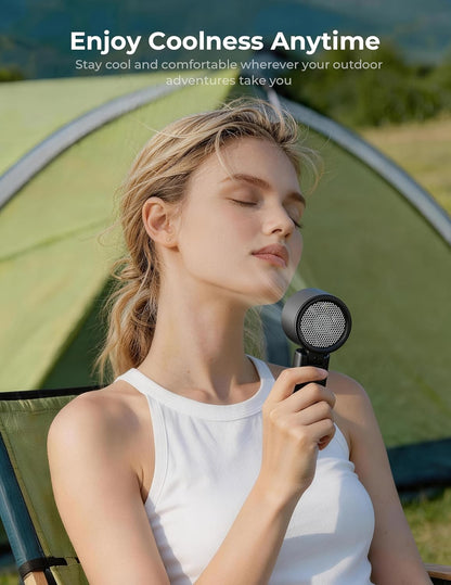 Portable Handheld Turbo Fan with Ice Cooling, 100 Levels Stepless Speed, 15H Long Battery Life, 10500RPM Turbo Fan Rechargeable Personal Mini Fan for Travel, Outdoor, Makeup
