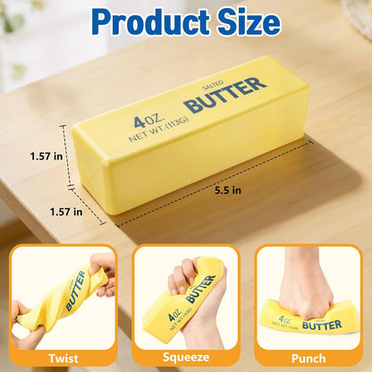 Butter Squishy Toy - Soft & Squeezeable Squishy Fidget Toys, Slow Rising Squishy Toys for Stress Relief, Cheese Squishy, Portable Fidget Toy for Relaxation, Office and Party Favor