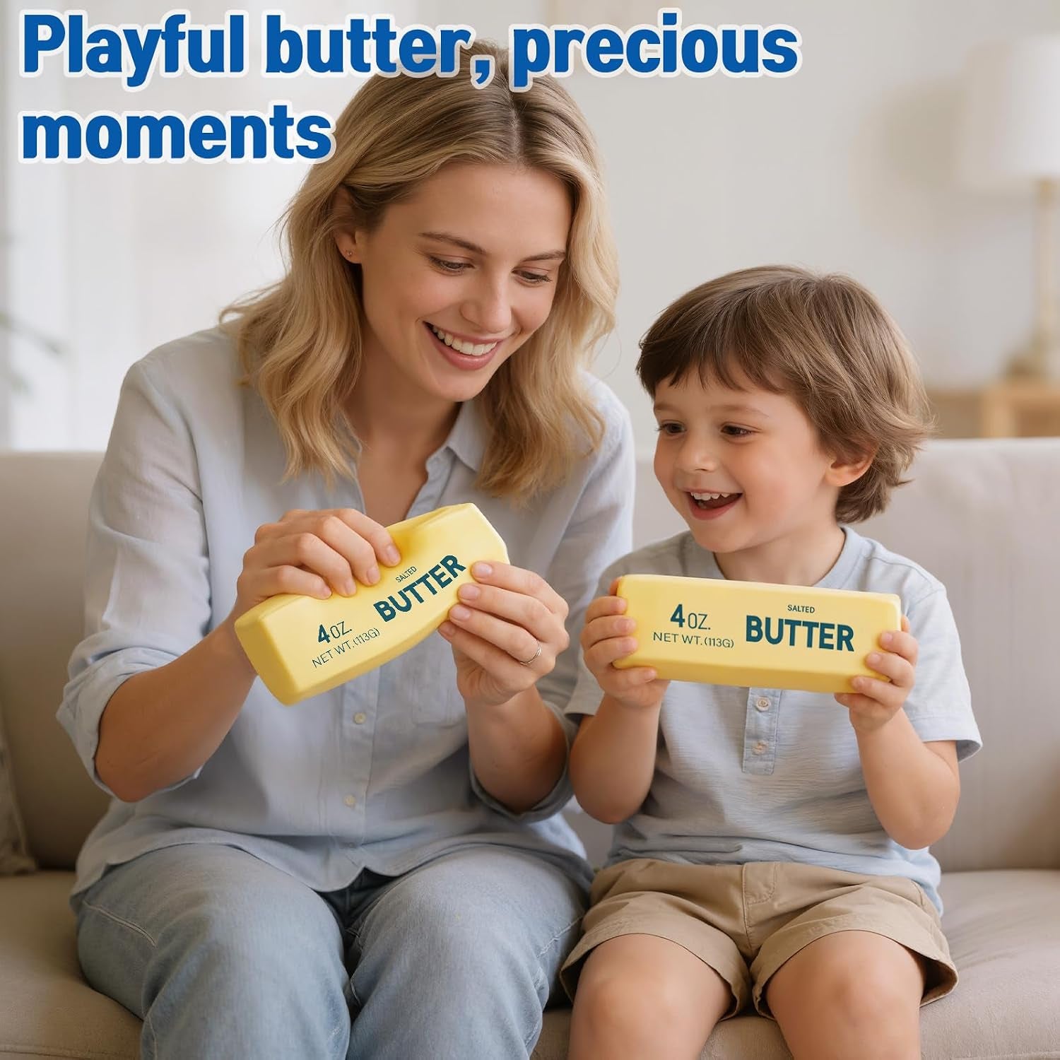 Butter Squishy Toy - Soft & Squeezeable Squishy Fidget Toys, Slow Rising Squishy Toys for Stress Relief, Cheese Squishy, Portable Fidget Toy for Relaxation, Office and Party Favor