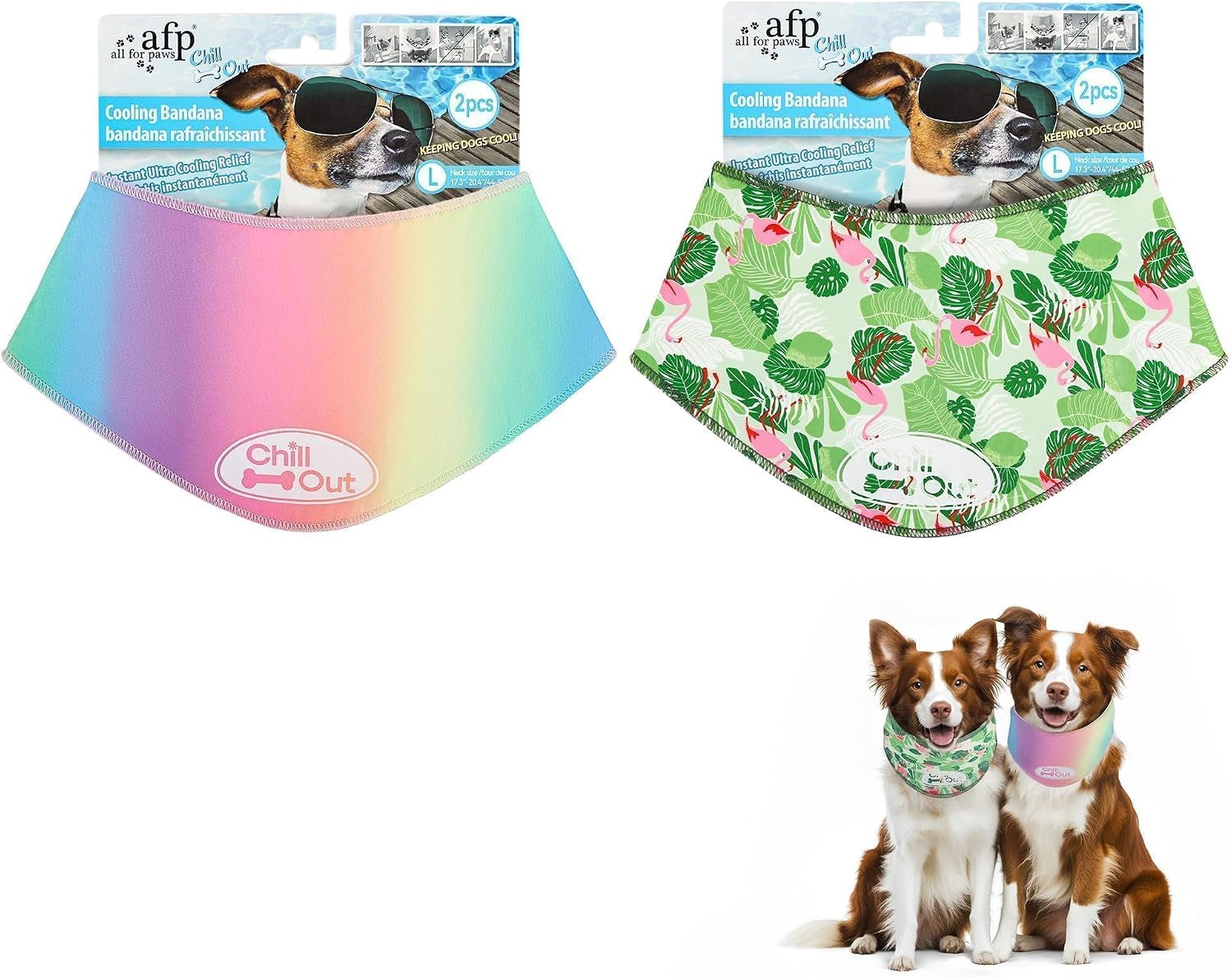 Cooling Bandana for Dogs, 2 Pack Dog Cooling Neck Wrap, Ice Dog Bandanas for Small Dogs, Cooling Scarf for Dogs, Blue Neck Cooler for Dogs(S, Neck Girth 11.8–14.4 Inch)