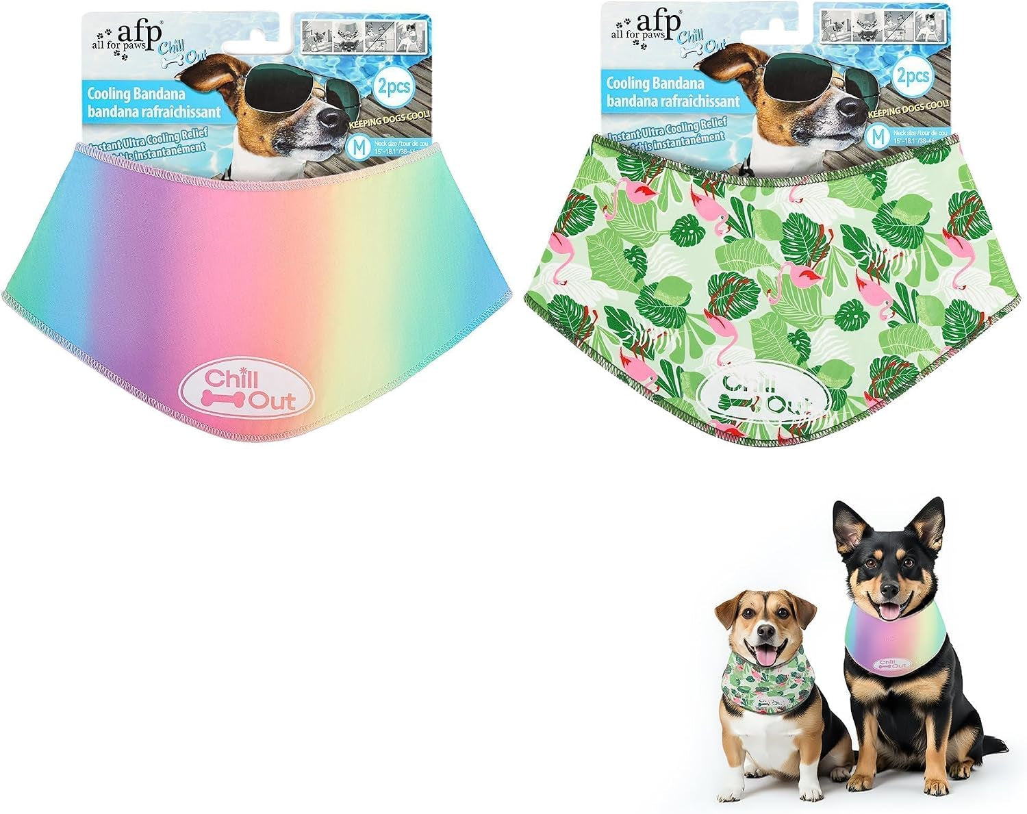 Cooling Bandana for Dogs, 2 Pack Dog Cooling Neck Wrap, Ice Dog Bandanas for Small Dogs, Cooling Scarf for Dogs, Blue Neck Cooler for Dogs(S, Neck Girth 11.8–14.4 Inch)