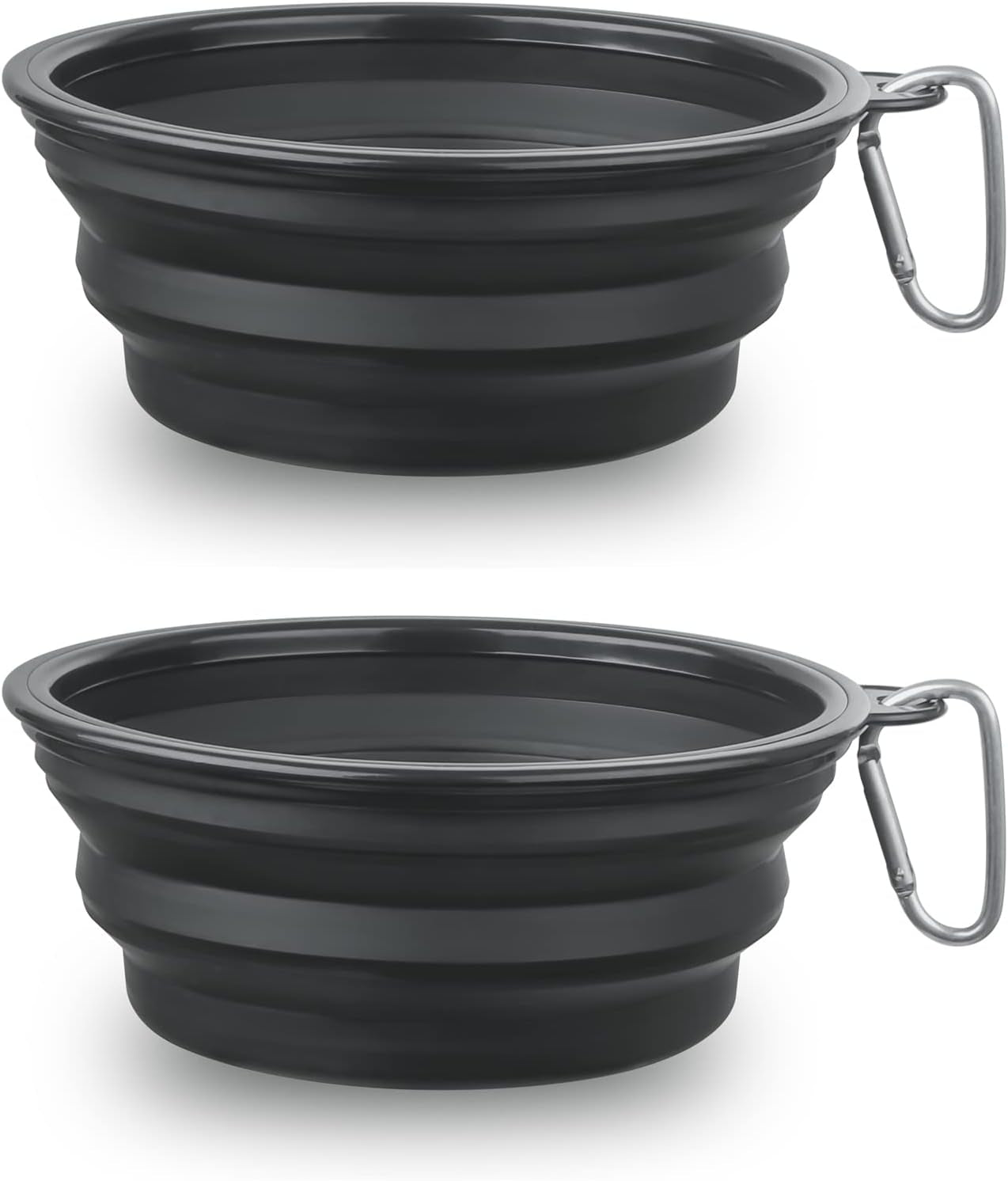 Dog Bowl Pet Collapsible Bowls, 2 Pack Collapsible Dog Water Bowls for Cats Dogs, Portable Pet Feeding Watering Dish for Walking Parking Traveling with 2 Carabiners (Small, Blue+Red)